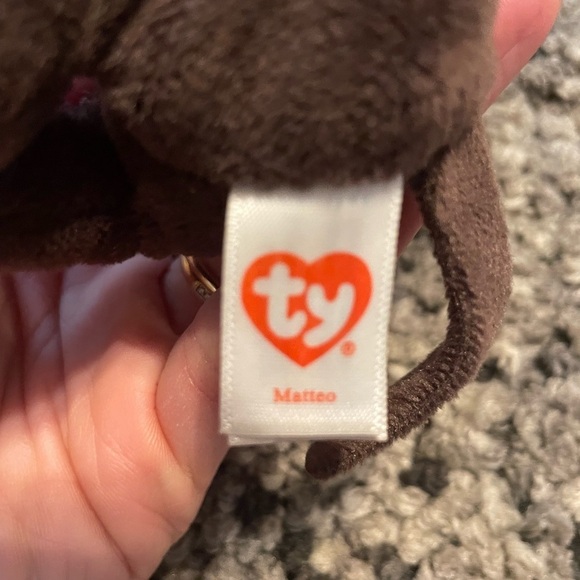 TY Beanie Baby Beanie Bellies MATTEO the Monkey Key Clip & Teenie Boos Snort - Picture 6 of 9